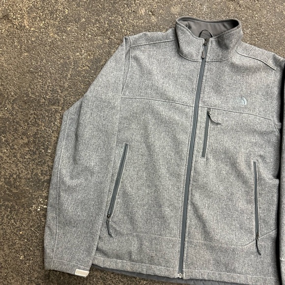 The North Face Jacket Mens L Gray Windwall Fleece Lined Full Zip Outdoor - Picture 2 of 11